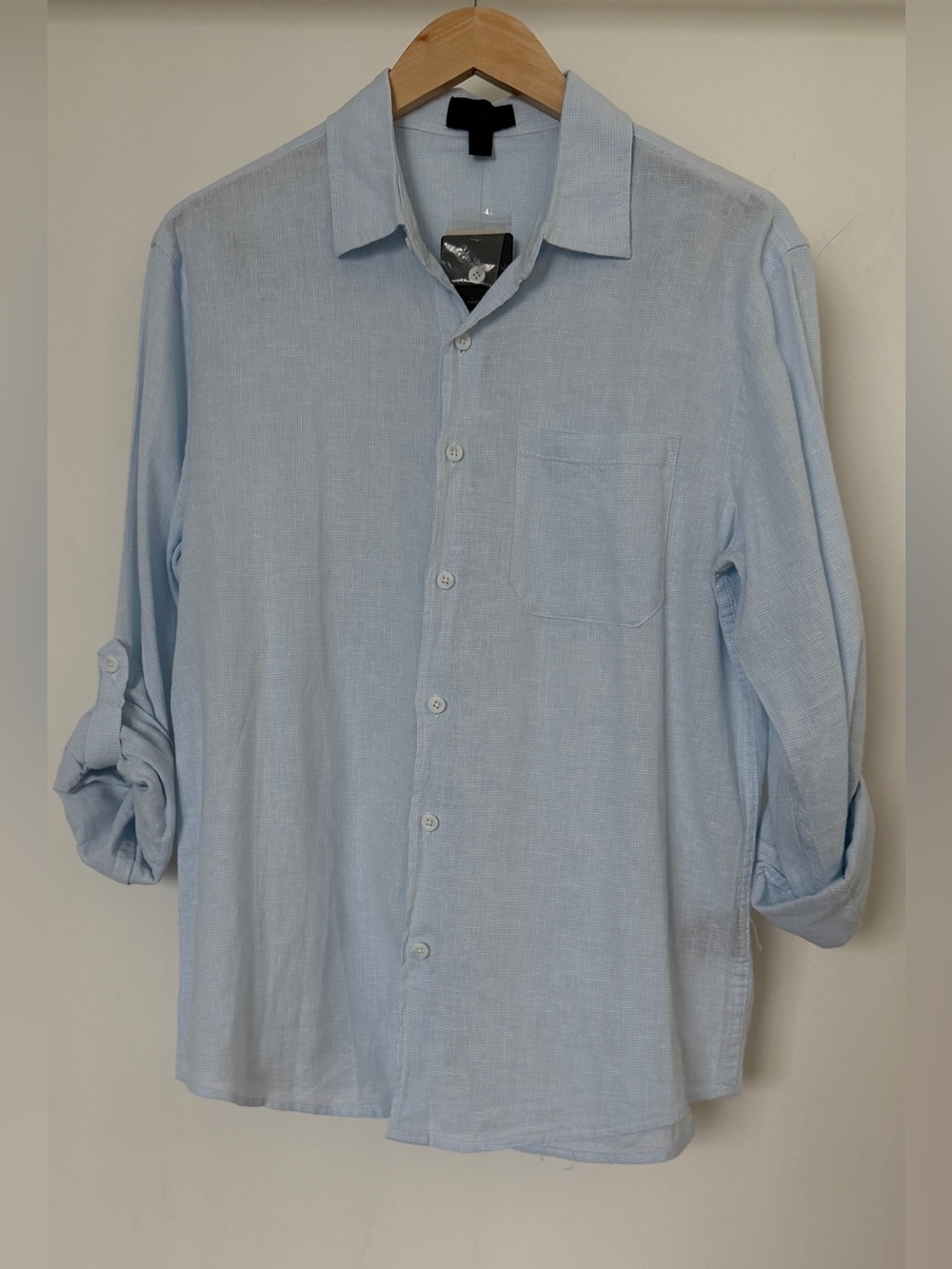 Magaschoni Pale Blue Men's Long-Sleeve Button-Down Shirt